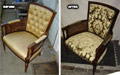 Chair refinished, reupholstered, recaned